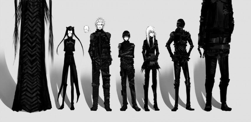 cibo, killy, dhomochevsky, pcell, iko, and 3 more (ghost in the shell and 2 more) drawn by saitou_yuu