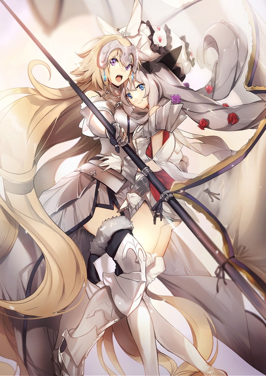 jeanne d'arc and marie antoinette (fate and 2 more) drawn by no-kan