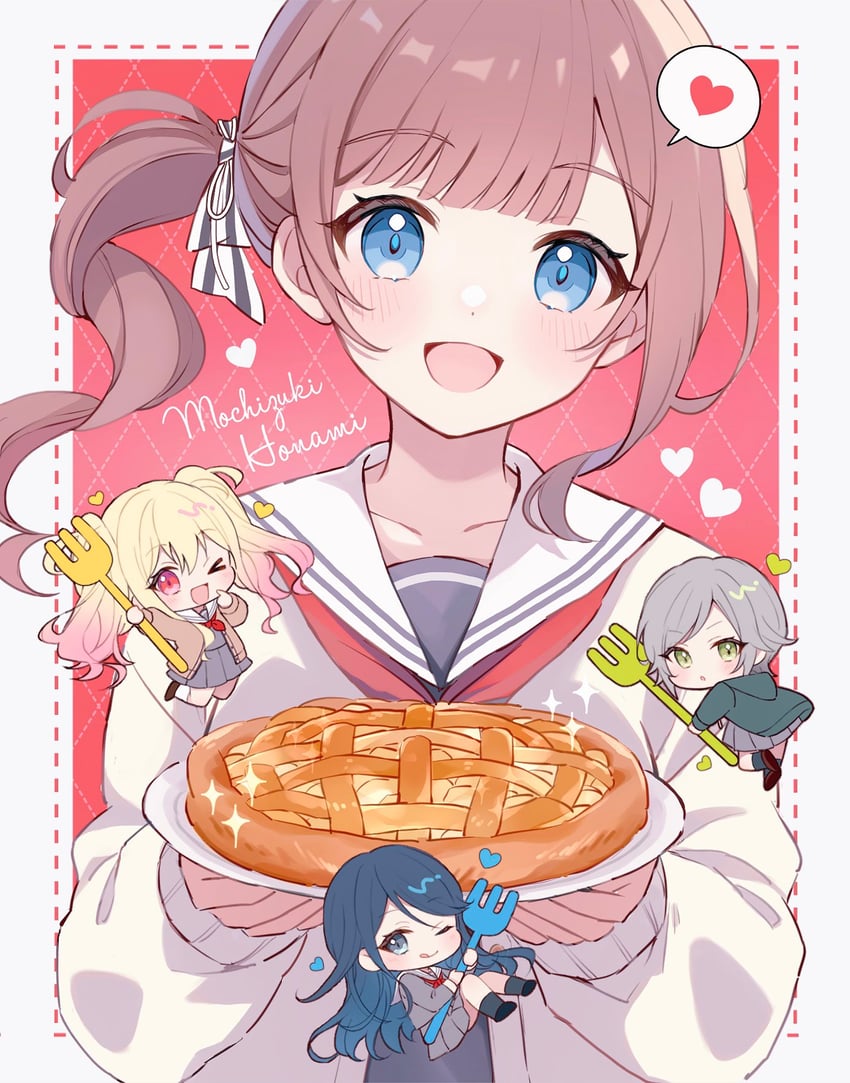 tenma saki, hoshino ichika, mochizuki honami, and hinomori shiho (project sekai) drawn by hrn_ohana