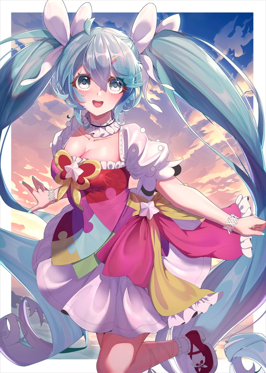 hatsune miku (vocaloid and 1 more) drawn by chaos_(user_vuuv2277)