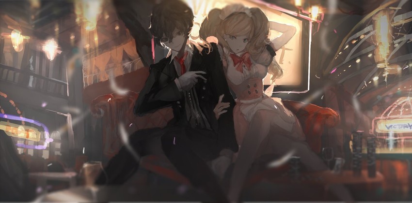 amamiya ren and takamaki anne (persona and 1 more) drawn by ori_(momonimo)