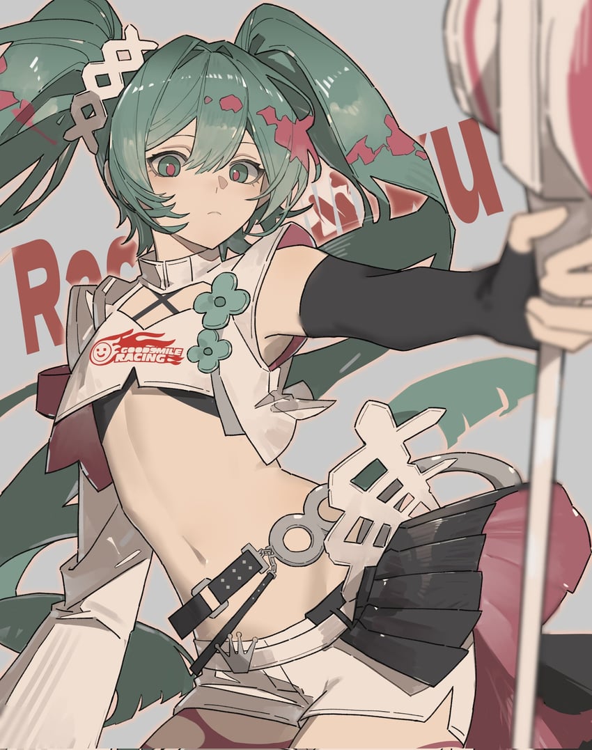 hatsune miku and racing miku (vocaloid and 1 more) drawn by chouti_ttt