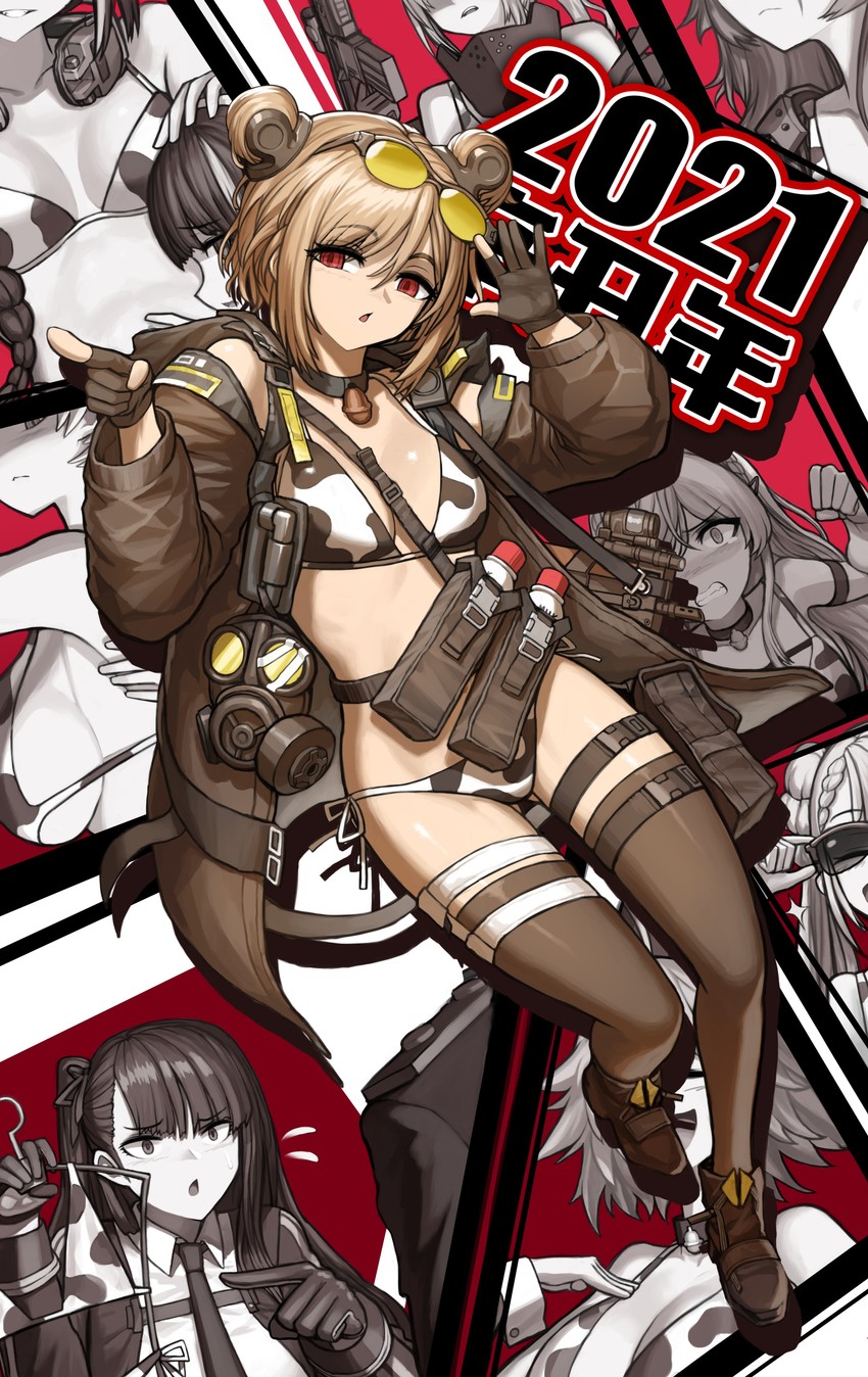 ump45, wa2000, commander, m16a1, st ar-15, and 2 more (girls' frontline) drawn by cheogtanbyeong