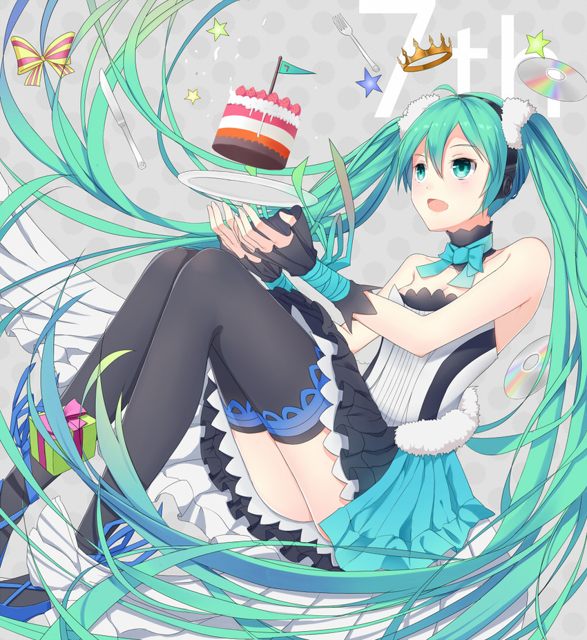 hatsune miku (vocaloid and 2 more) drawn by foxbird
