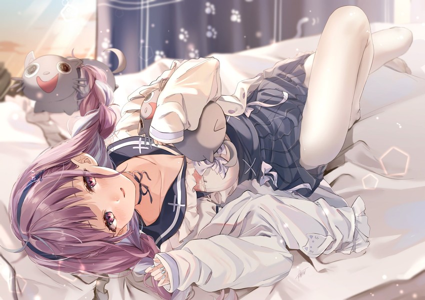 minato aqua and neko (hololive) drawn by harui_(hr_x9_)
