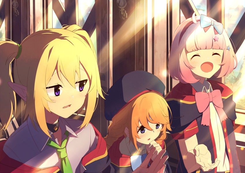 yuni, chloe, and chieru (princess connect!) drawn by momiji_oroshi