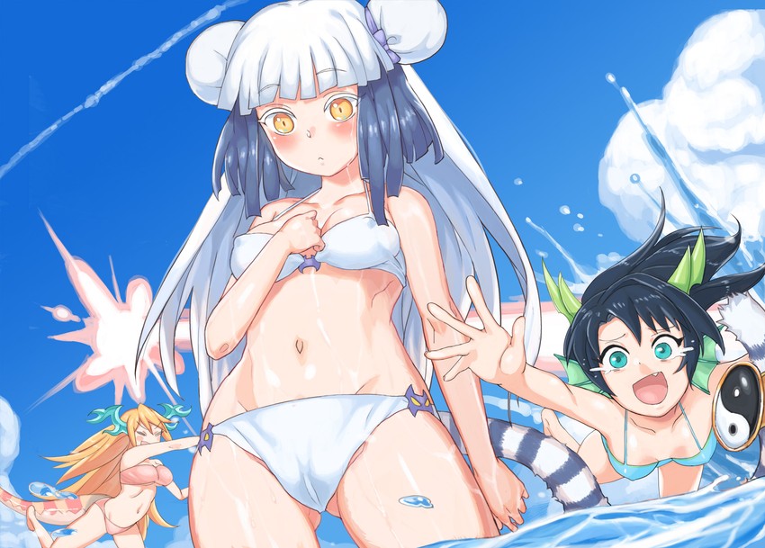 haku, karin, and sakuya (puzzle & dragons) drawn by henry_bird_9