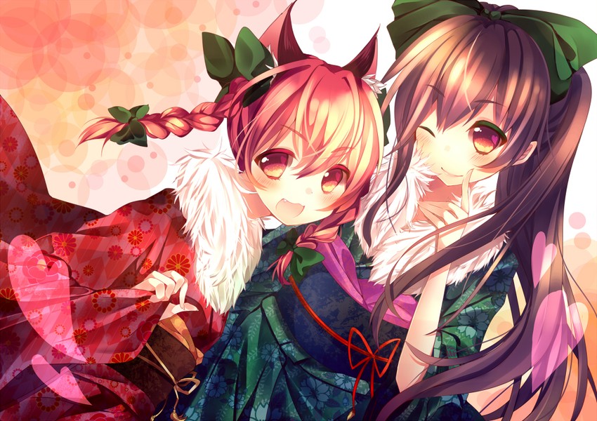 kaenbyou rin and reiuji utsuho (touhou) drawn by kusada_souta