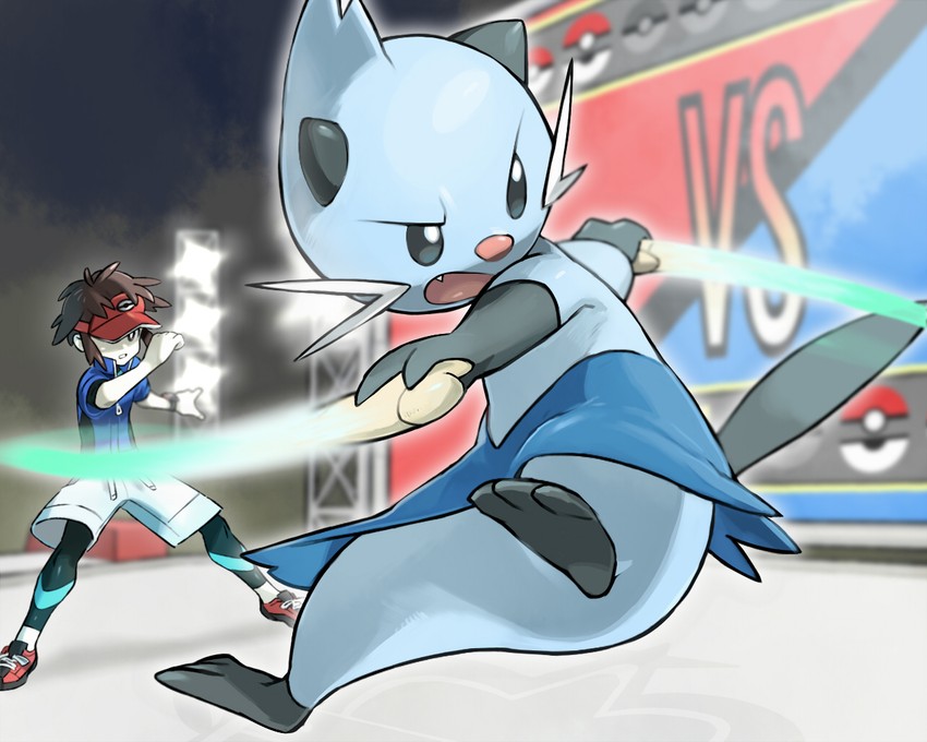 nate and dewott (pokemon and 2 more) drawn by donnpati