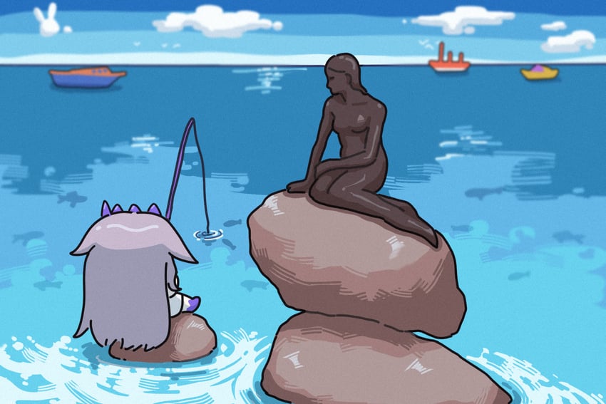 koseki bijou and the little mermaid (hololive and 2 more) drawn by bing_huyue