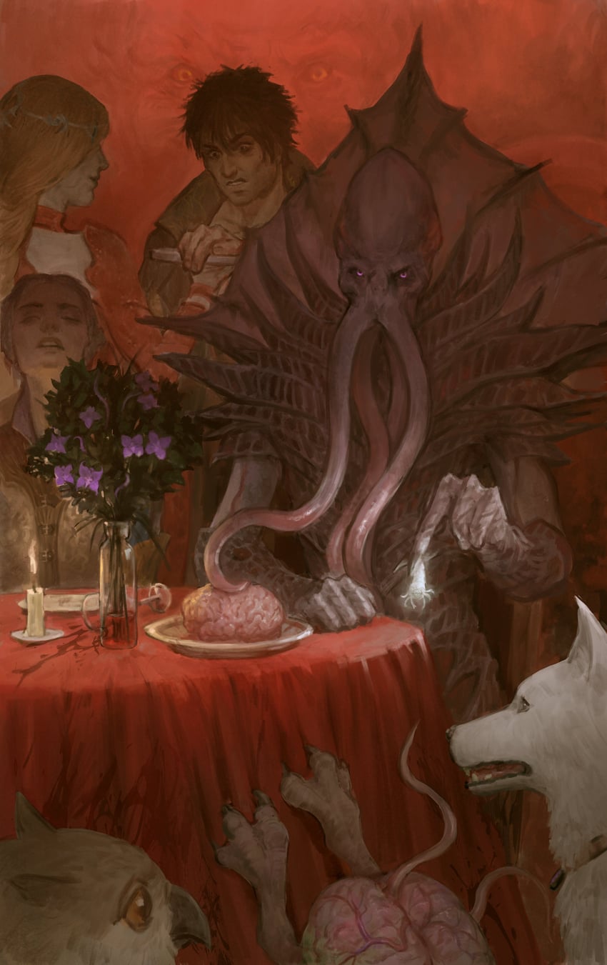 orin the red, the emperor, enver gortash, owlbear, scratch, and 1 more (dungeons & dragons and 2 more) drawn by olefireval