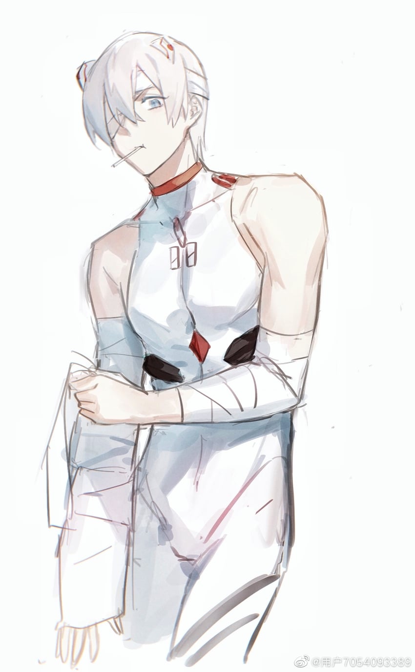 ayanami rei and dante (neon genesis evangelion and 2 more) drawn by weibo_7054093389
