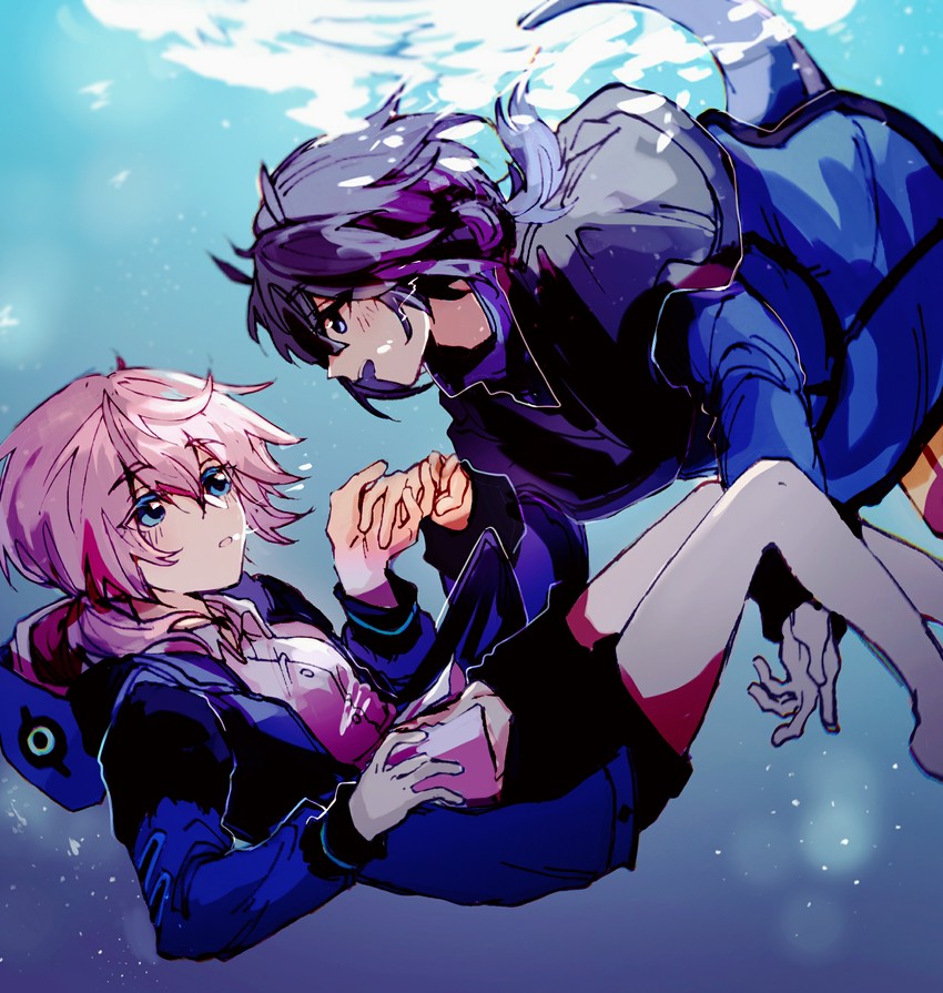 blue poison and glaucus (arknights) drawn by e-fa-dorn