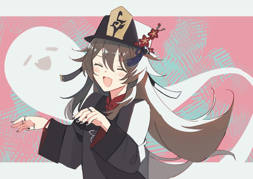 hu tao and boo tao (genshin impact) drawn by shian_(nyahunya)