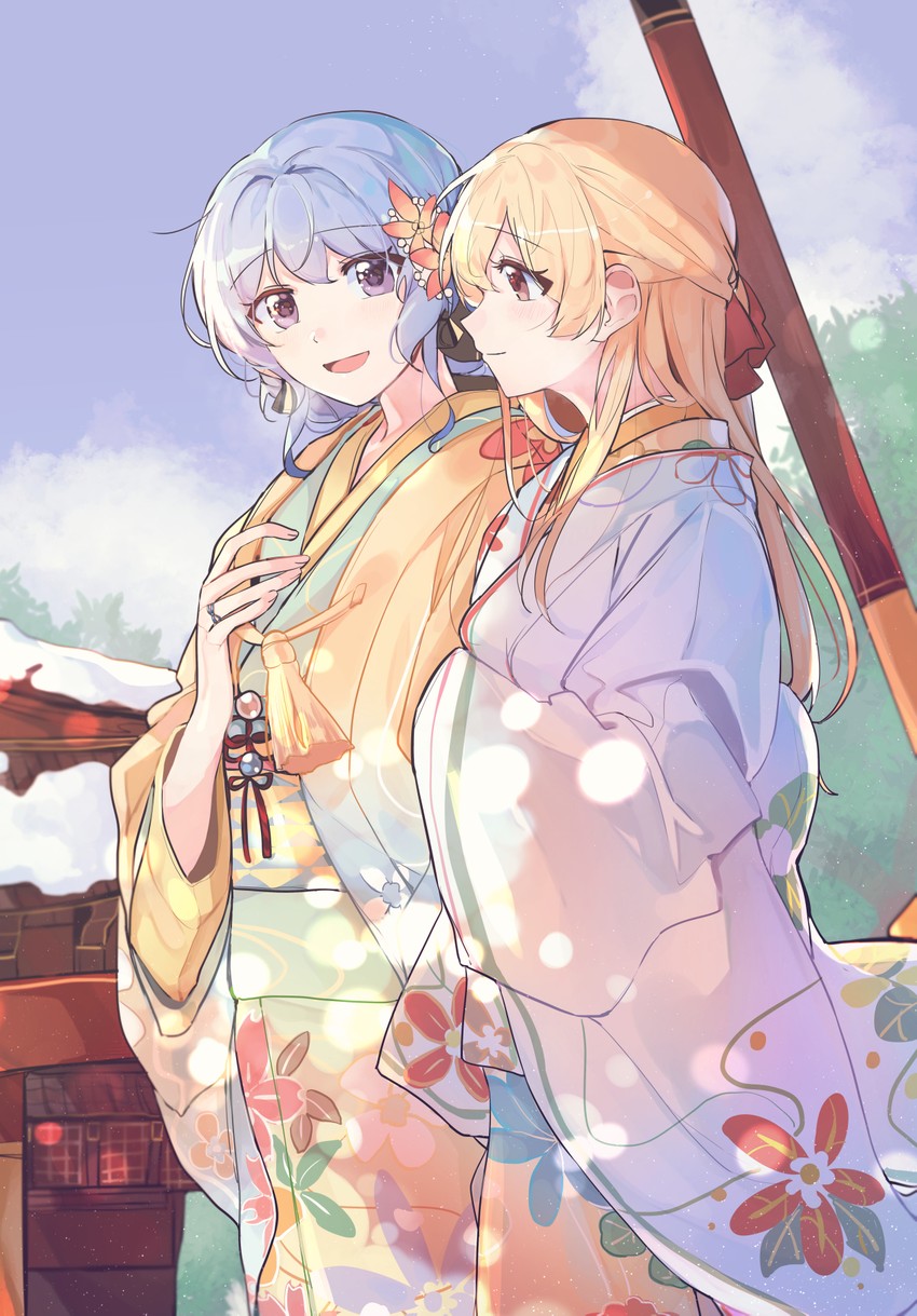 matsubara kanon and shirasagi chisato (bang dream!) drawn by kyudoli