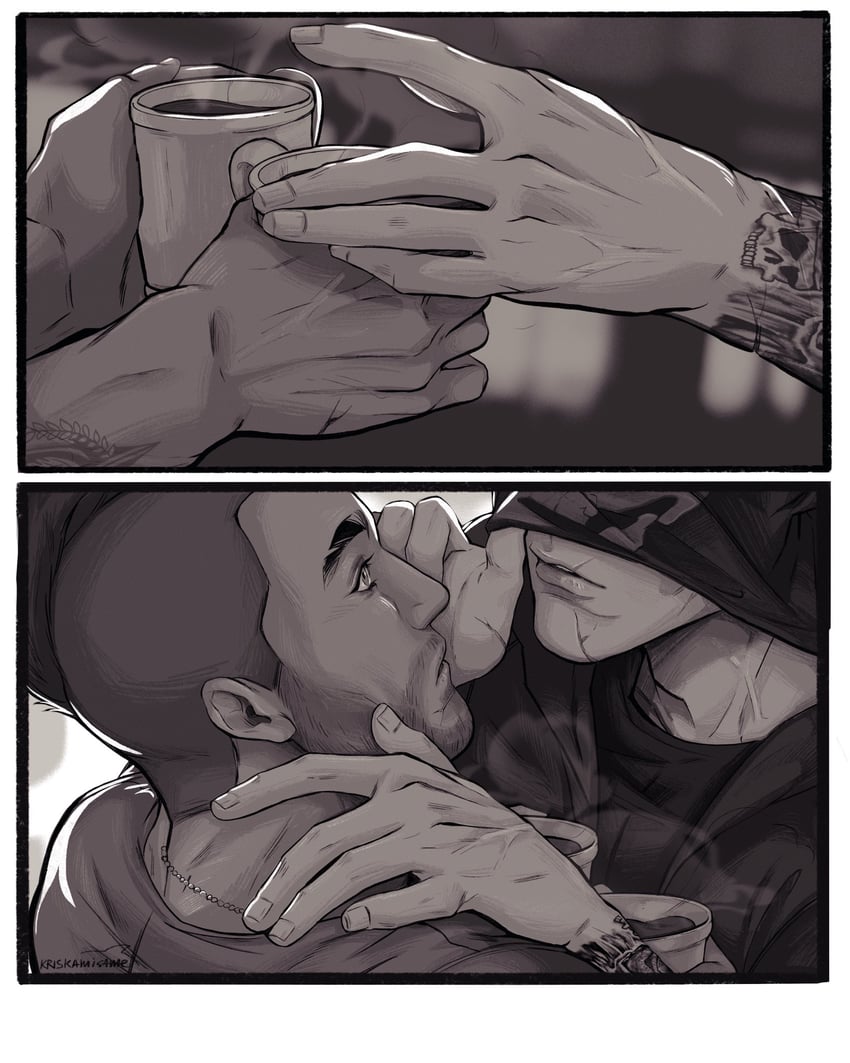 ghost and soap (call of duty and 1 more) drawn by kriskamisame