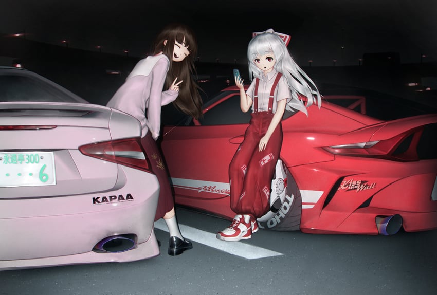 fujiwara no mokou and houraisan kaguya (touhou and 1 more) drawn by mucsmi