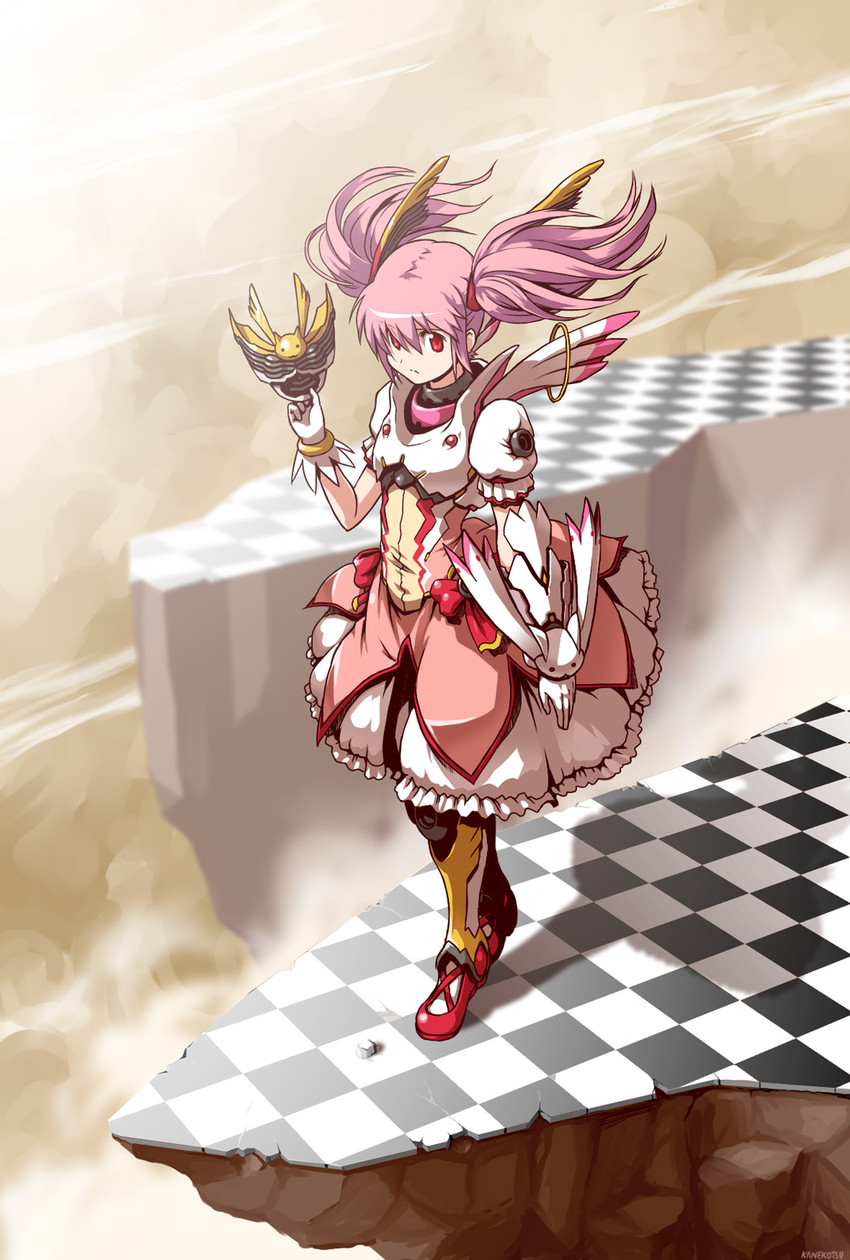 kaname madoka and kyubey (mahou shoujo madoka magica and 2 more) drawn by kaneko_tsukasa