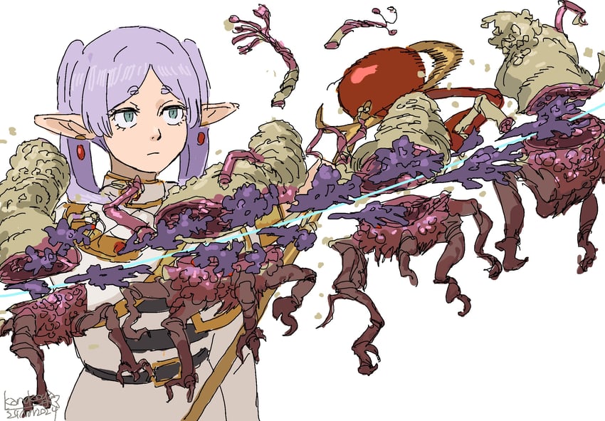 frieren (sousou no frieren and 2 more) drawn by kanokoga