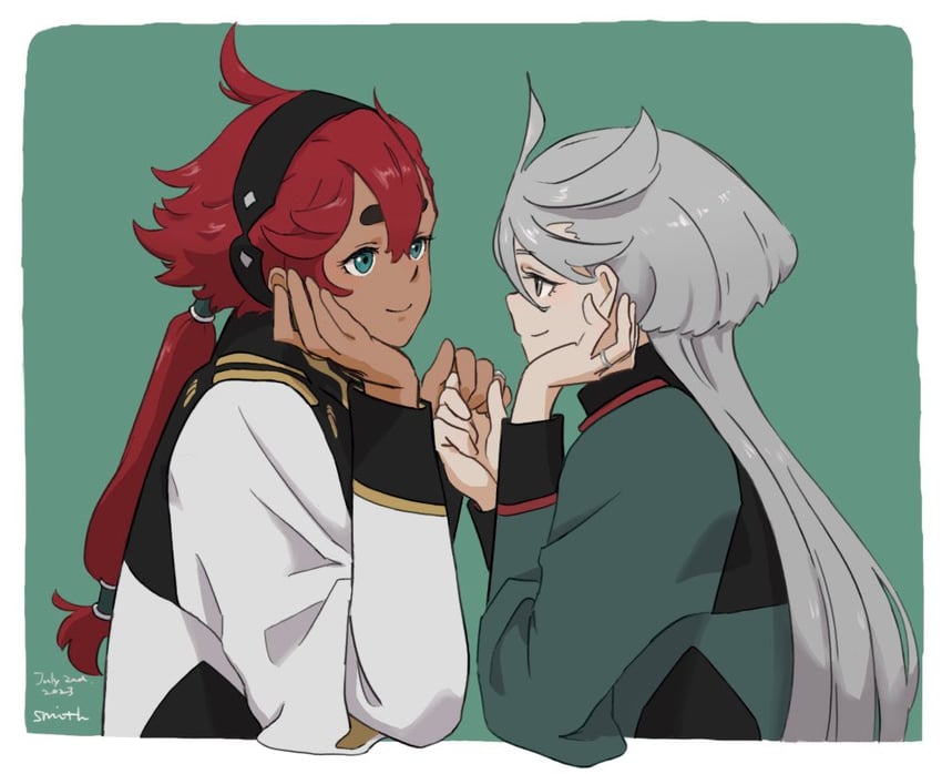suletta mercury and miorine rembran (gundam and 1 more) drawn by 0321smith
