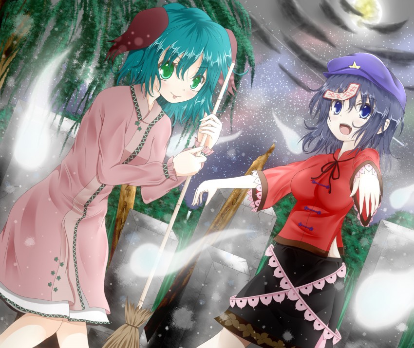 miyako yoshika and kasodani kyouko (touhou) drawn by toranashi