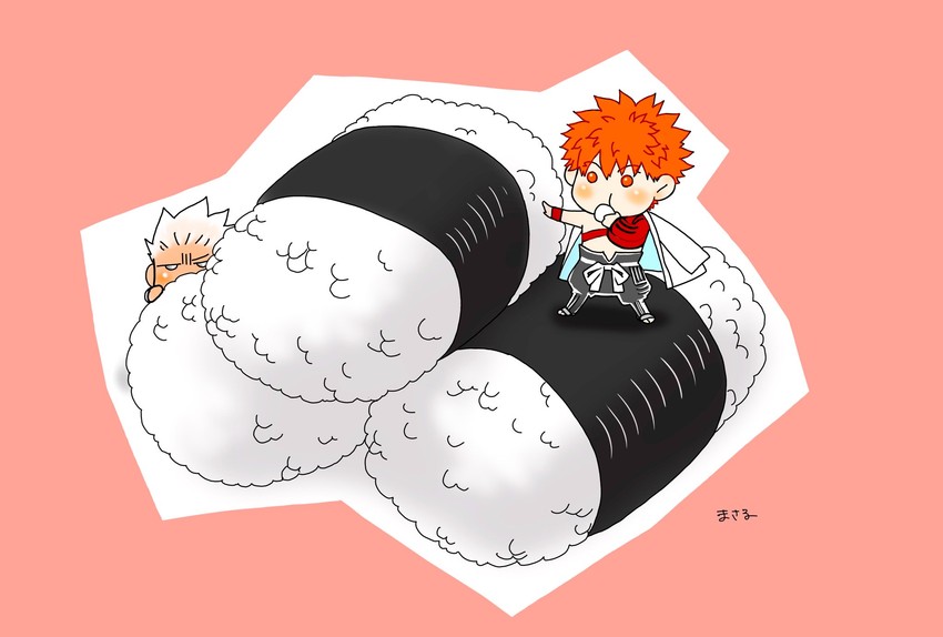 emiya shirou, archer, and senji muramasa (fate and 1 more) drawn by macha_(drawing_macha)