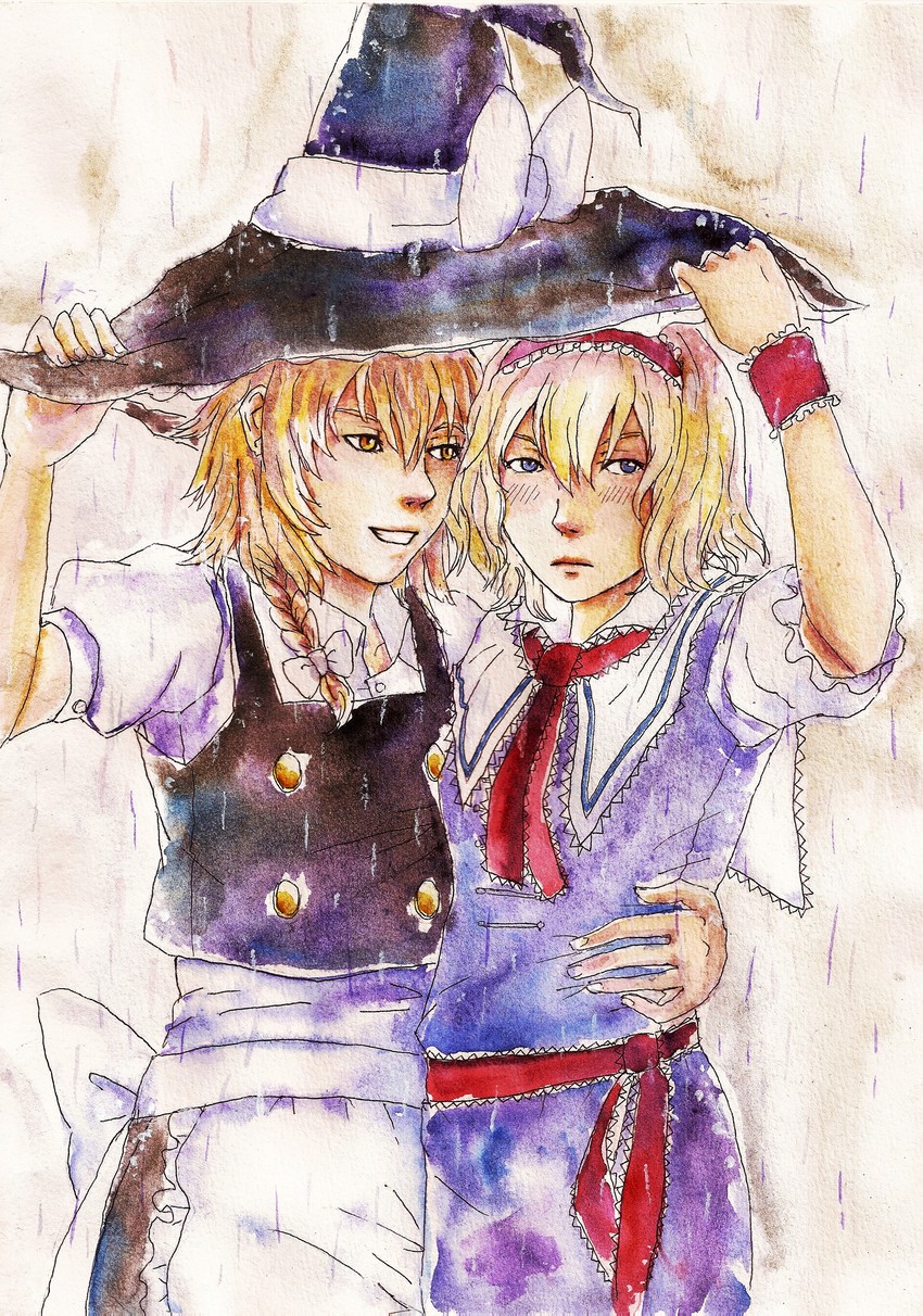 kirisame marisa and alice margatroid (touhou) drawn by maarika