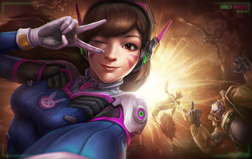 d.va, mercy, reaper, junkrat, zenyatta, and 1 more (overwatch and 1 more) drawn by danyiart