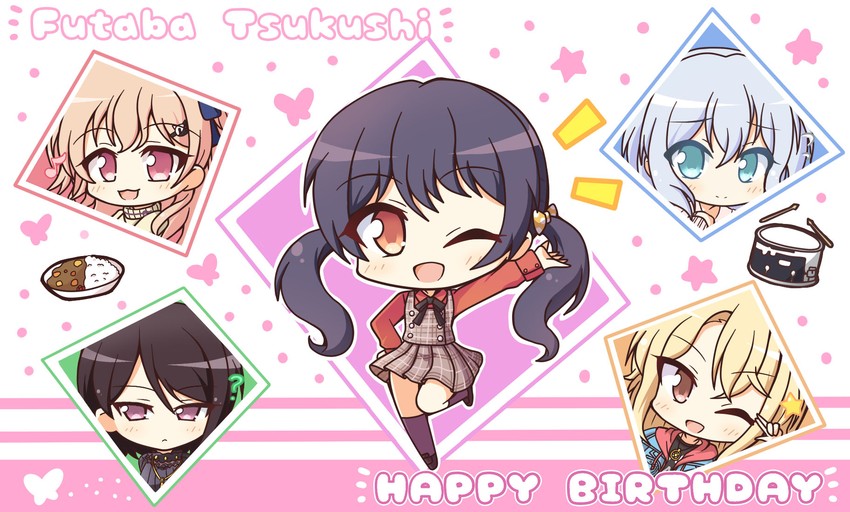 kurata mashiro, yashio rui, futaba tsukushi, kirigaya toko, and hiromachi nanami (bang dream!) drawn by teen_(teen629)