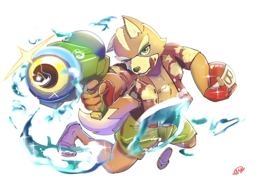 fox mccloud (super smash bros. and 1 more) drawn by enso_turtle
