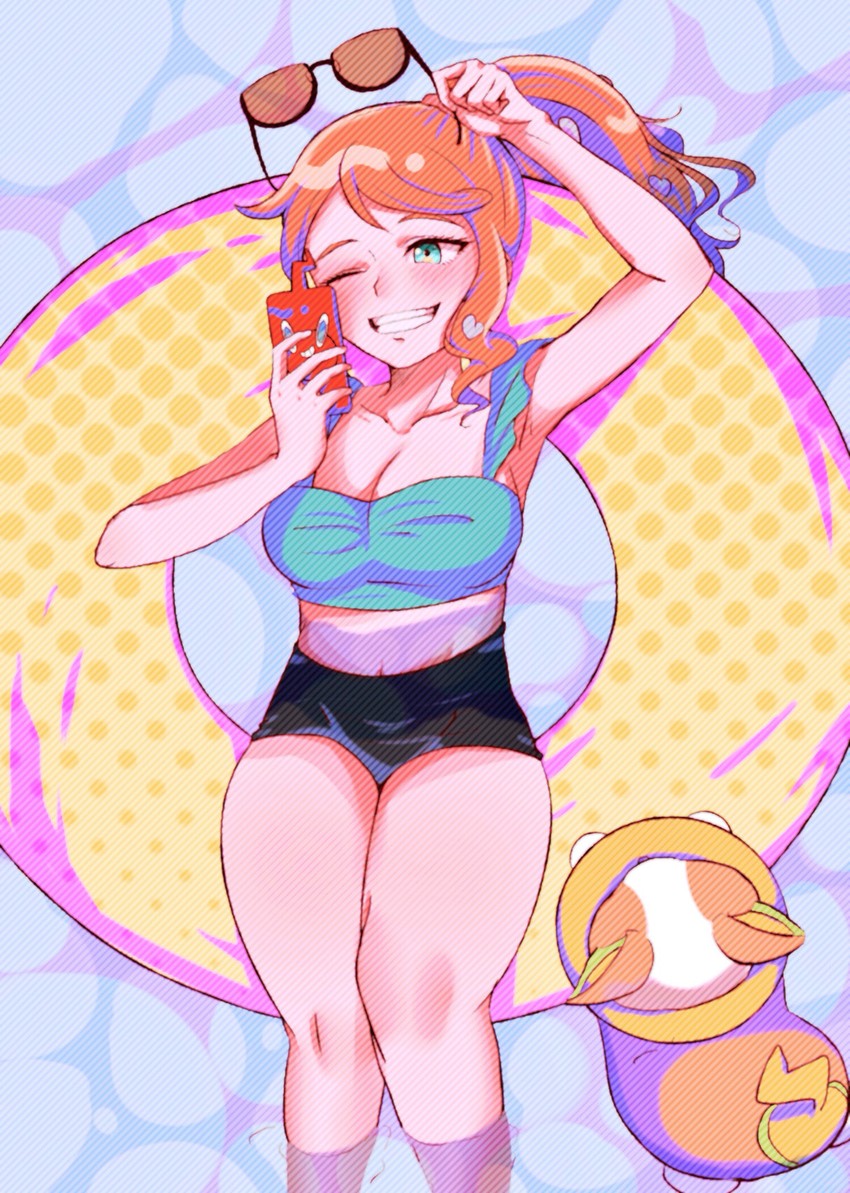rotom, sonia, rotom phone, and yamper (pokemon and 1 more) drawn by echizen_(n_fns17)