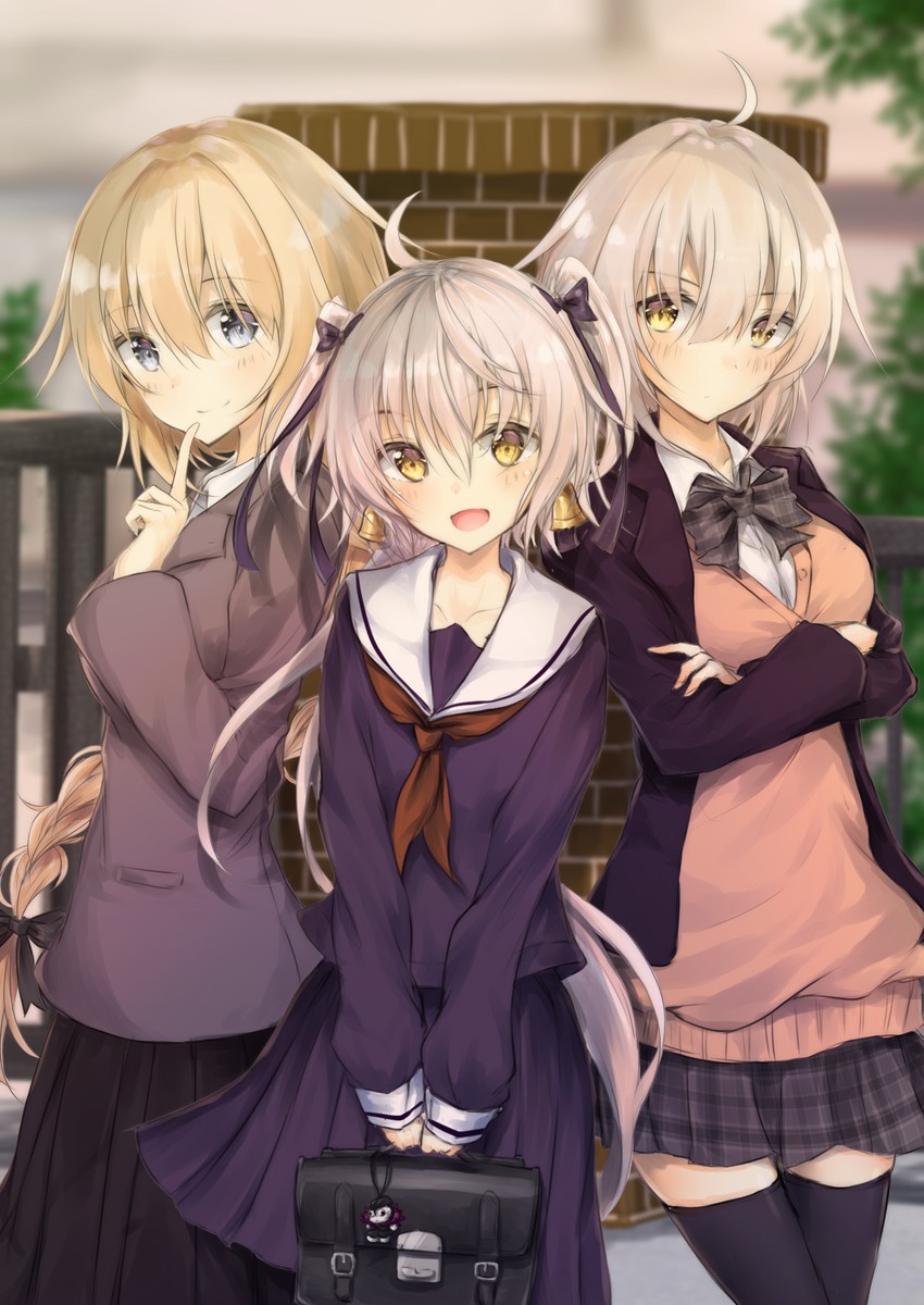 jeanne d'arc alter, jeanne d'arc, and jeanne d'arc alter santa lily (fate and 1 more) drawn by uzuki_tsukuyo
