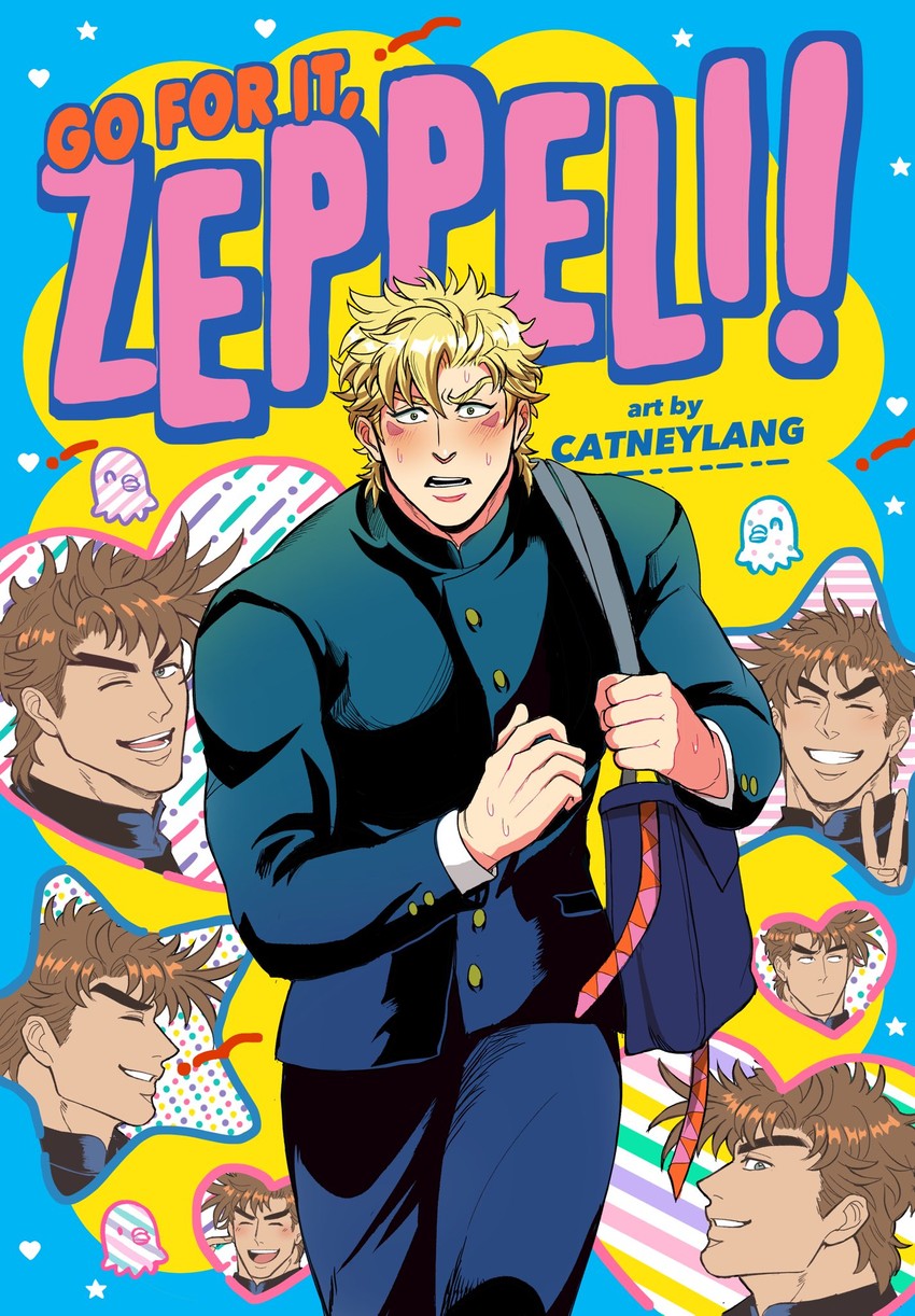 joseph joestar and caesar anthonio zeppeli (jojo no kimyou na bouken and 2 more) drawn by catneylang