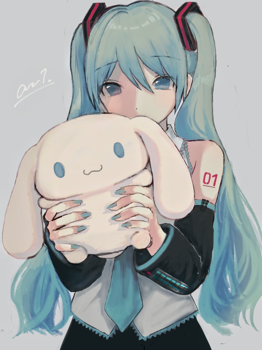 hatsune miku and cinnamoroll (vocaloid and 2 more) drawn by ccnaov
