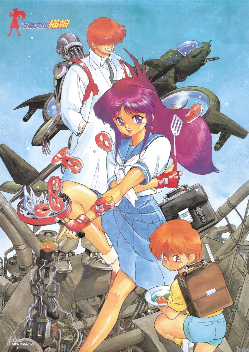 natsume atsuko, natsume kyusaku, and natsume ryuunosuke (bannou bunka nekomusume) drawn by takada_yuuzou