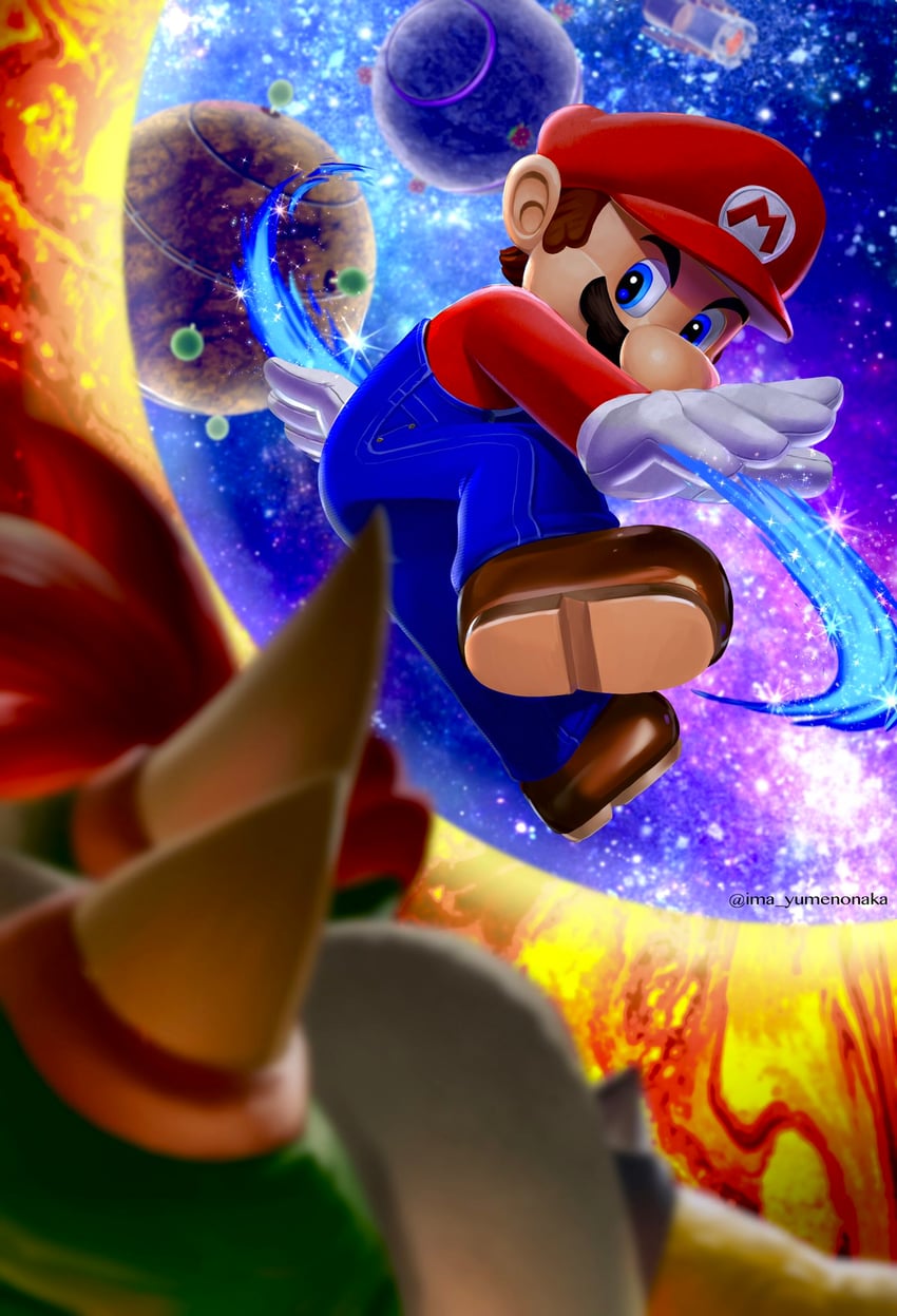 mario and bowser (mario and 1 more) drawn by yuuma_rimi