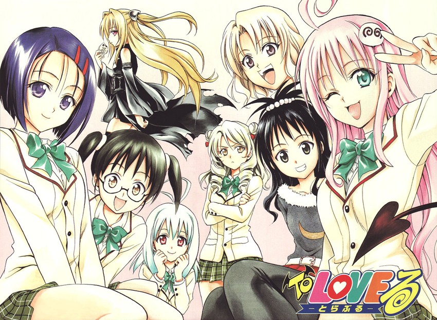 konjiki no yami, yuuki mikan, lala satalin deviluke, sairenji haruna, peke, and 4 more (to love-ru) drawn by yabuki_kentarou