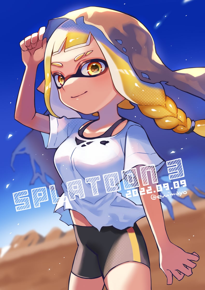 inkling player character, inkling girl, and veronika (splatoon and 1 more) drawn by shina_shina