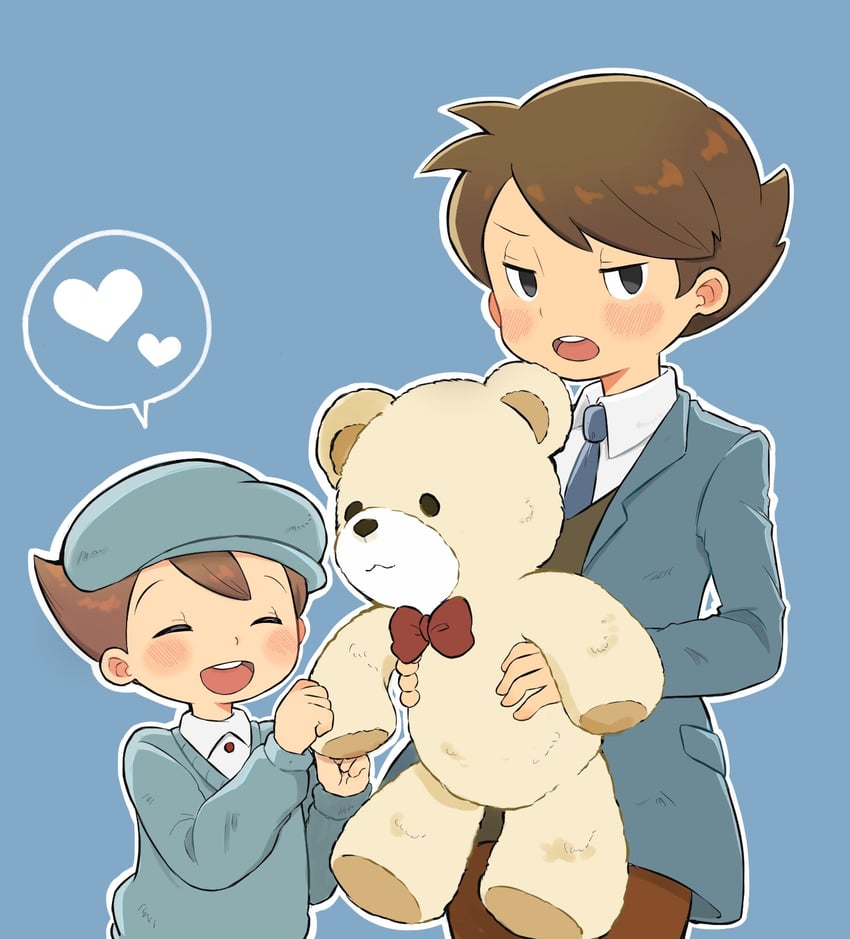 luke triton and future luke (professor layton and 1 more) drawn by kiwami_(kiwamimuneko)