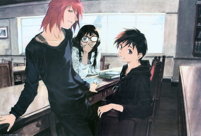 orphen, hartia, and comicron (majutsushi orphen) drawn by kusaka_yuuya