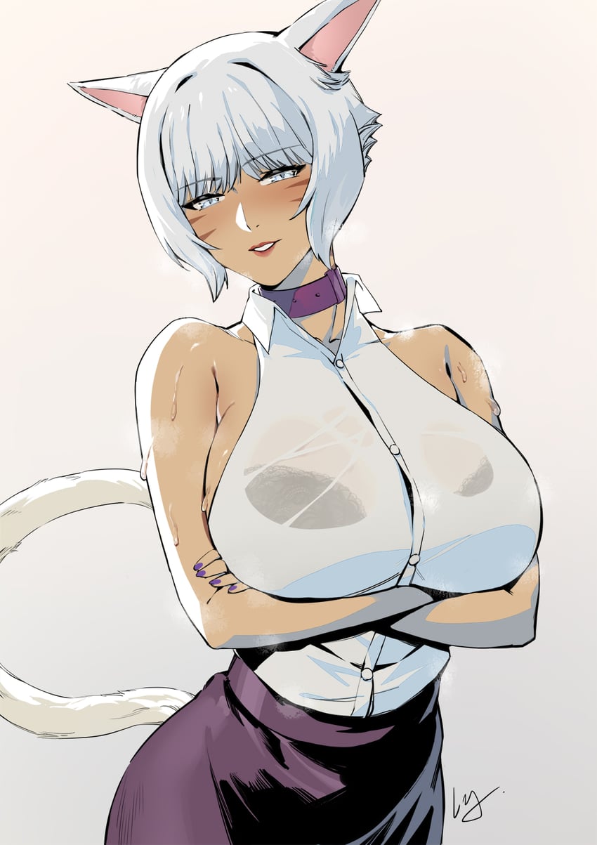 y'shtola rhul (final fantasy and 1 more) drawn by club3