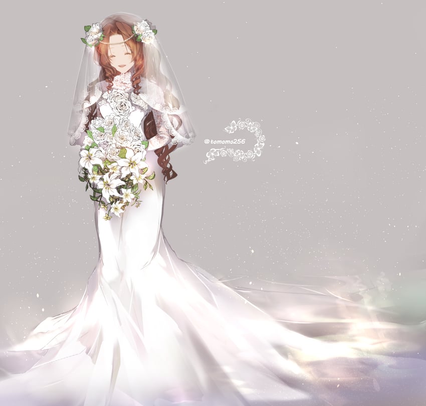 aerith gainsborough (final fantasy and 2 more) drawn by tomo_(552252)