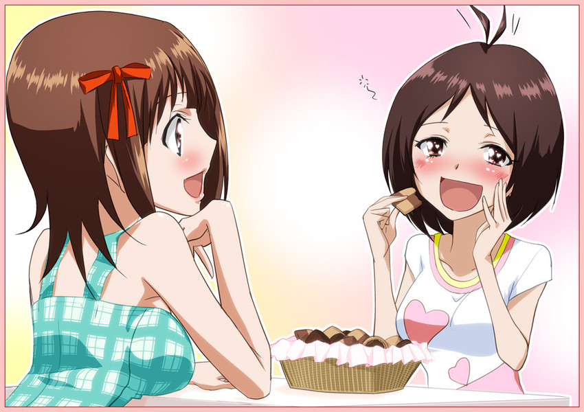 amami haruka and hidaka ai (idolmaster and 1 more) drawn by tame_meshi