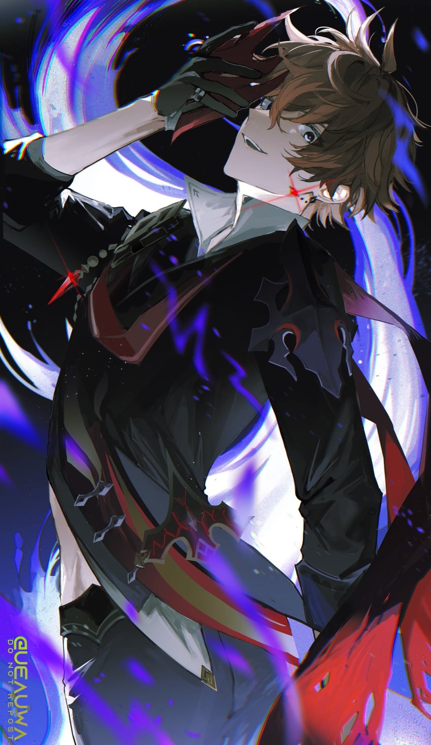 tartaglia (genshin impact) drawn by ueauwa