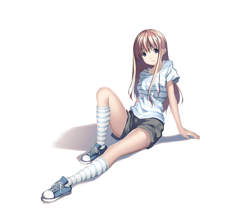 Anime girl sitting front view