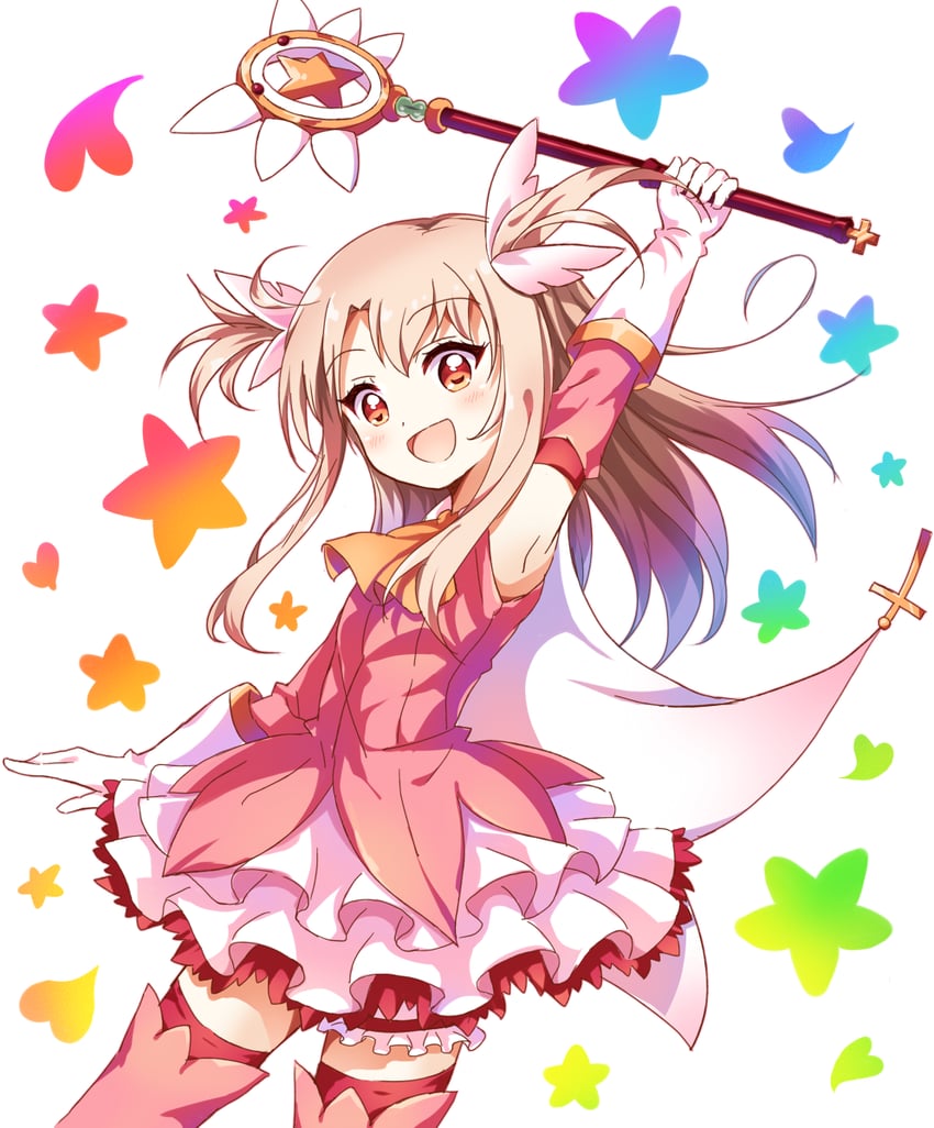 illyasviel von einzbern, prisma illya, and magical ruby (fate and 1 more) drawn by mushuu