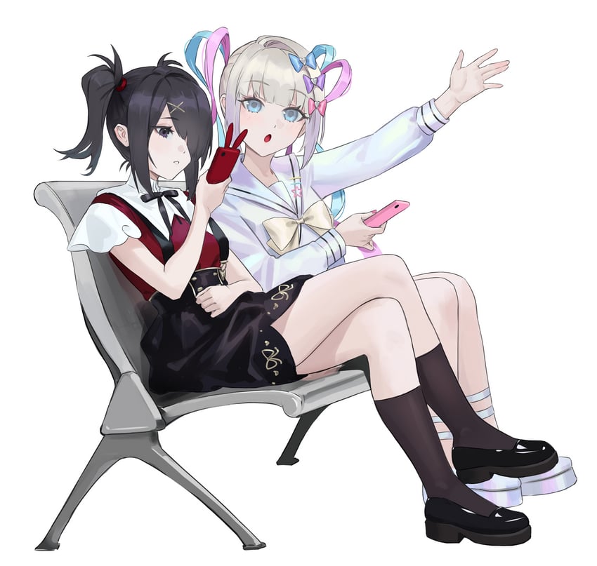 chouzetsusaikawa tenshi-chan and ame-chan (needy girl overdose) drawn by shortofsugar