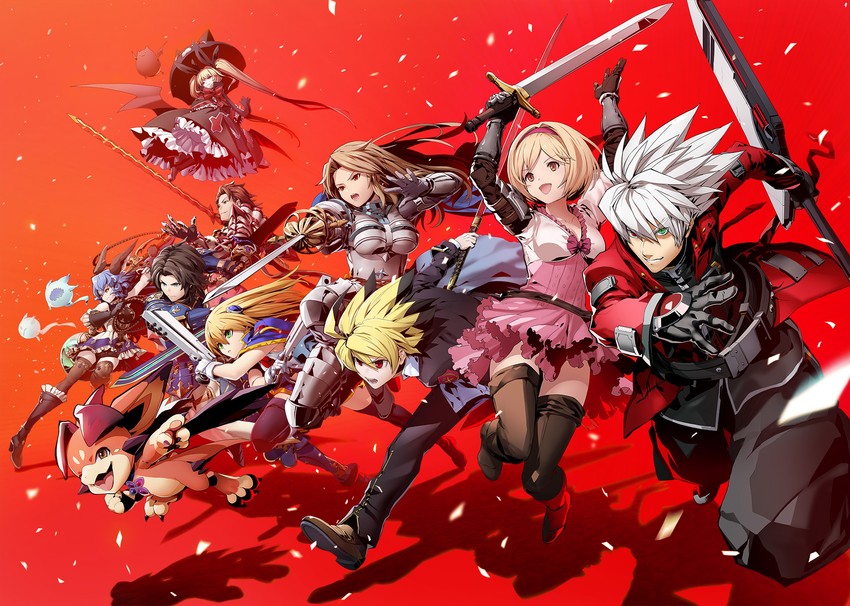 djeeta, noel vermillion, ragna the bloodedge, ferry, rachel alucard, and 10 more (granblue fantasy and 5 more) drawn by higuchi_konomi