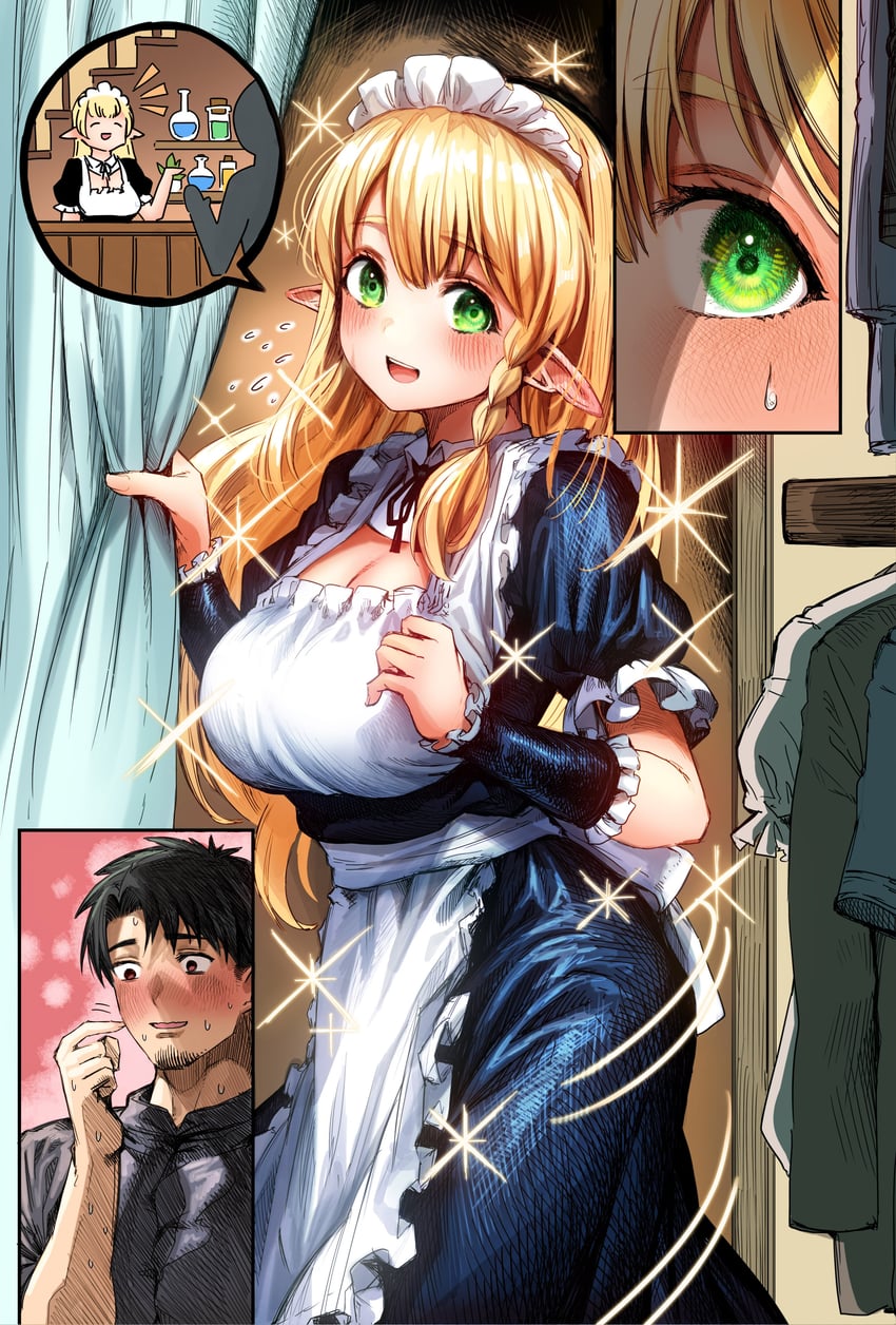 reszurre and kusuriuri-san (boroboro no elf-san wo shiawase ni suru kusuri uri-san) drawn by gibagiba