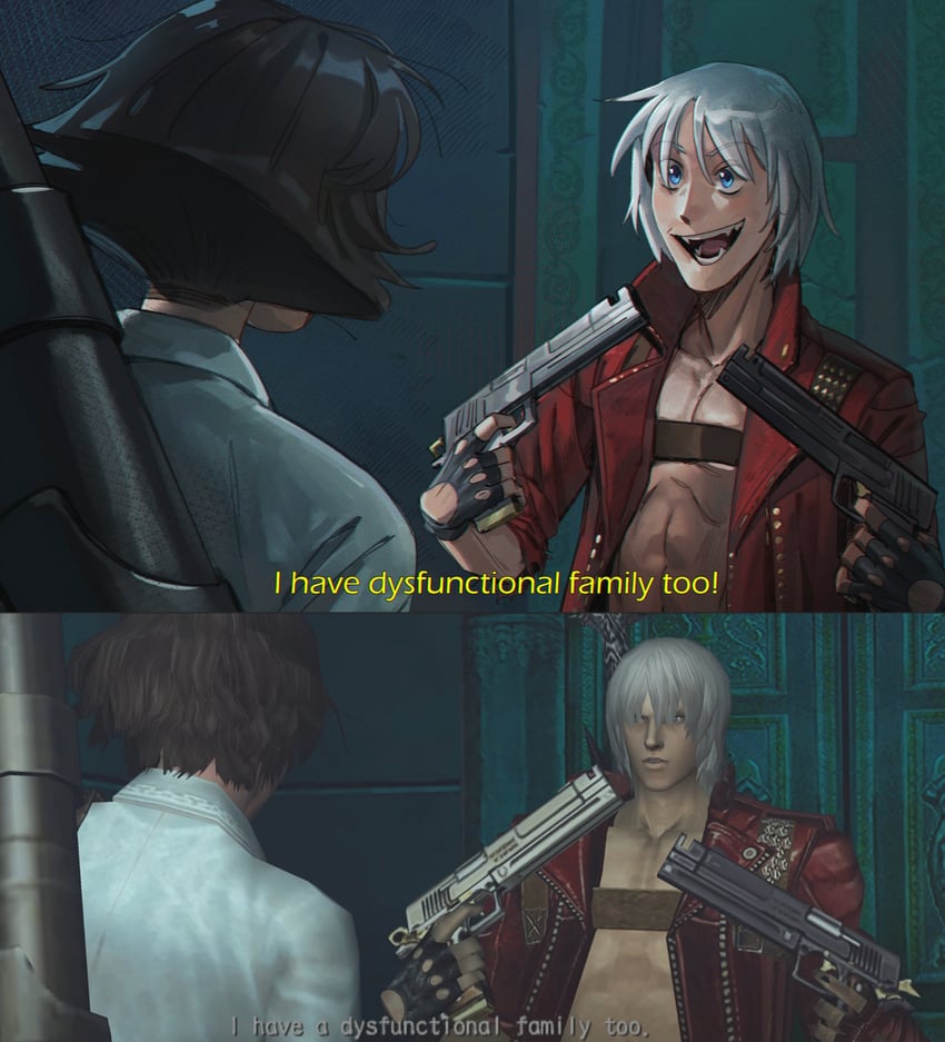 dante and lady (devil may cry and 1 more) drawn by niriatsu
